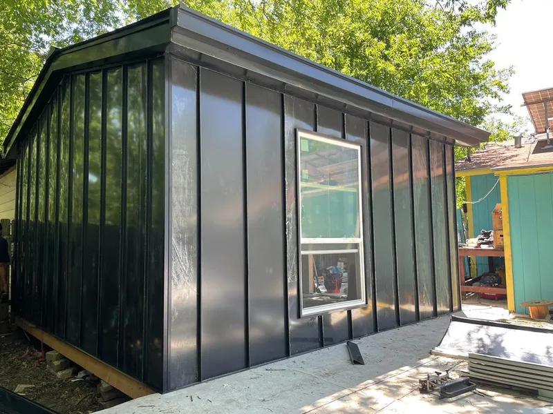 Black standing seam metal wall panels for Metal Roof Installation in Andover